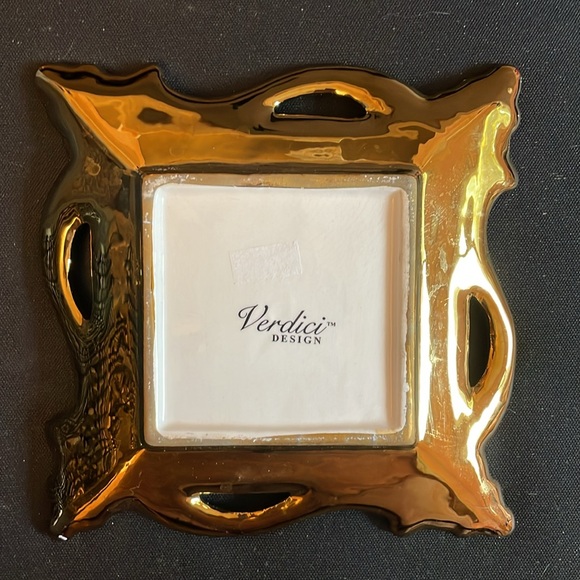 Verdici Design Gold Square Ornate Vintage Dish for Display Candle Trinket Dish - Picture 2 of 7